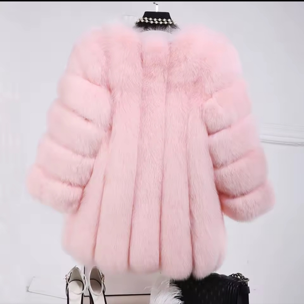 Winter Faux Fur Long Coat Women Elegant Long Sleeve Fluffy Cardigan Jacket - Picture 4 of 4